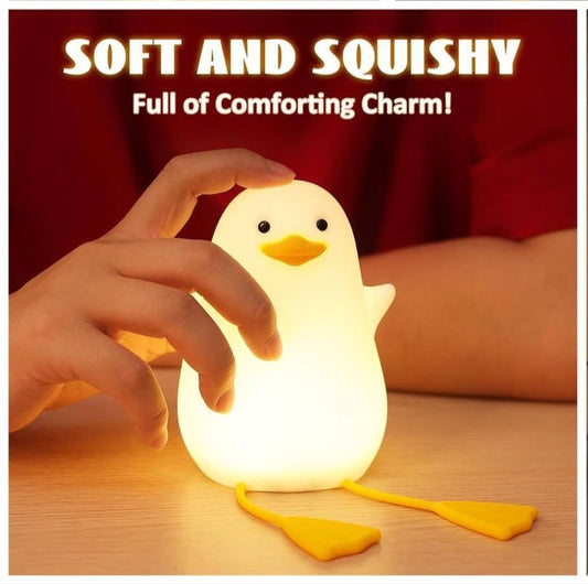 Cute Duck Soft and Squishy Touch Rechargeable Night Lamp