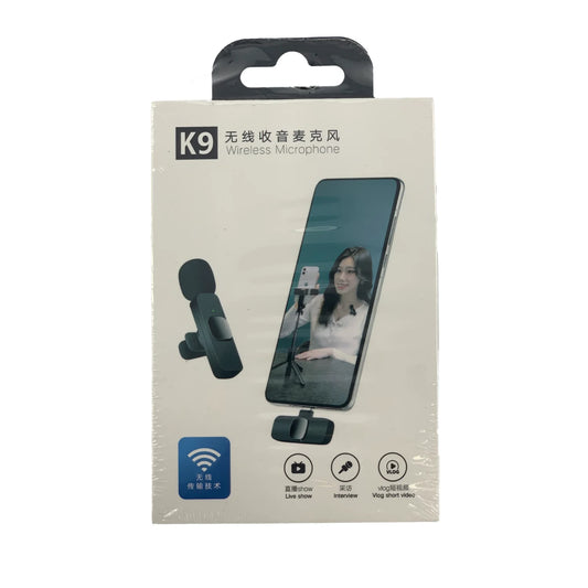 K9 Double 2pcs Wireless Rechargeable Collar Microphone (with Type-C / Android / iPhone Pins)